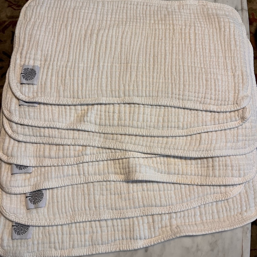 Set of 8 Organic Cotton Quilted Burpcloths